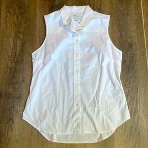 NWT J Crew Women’s Sleeveless White button down